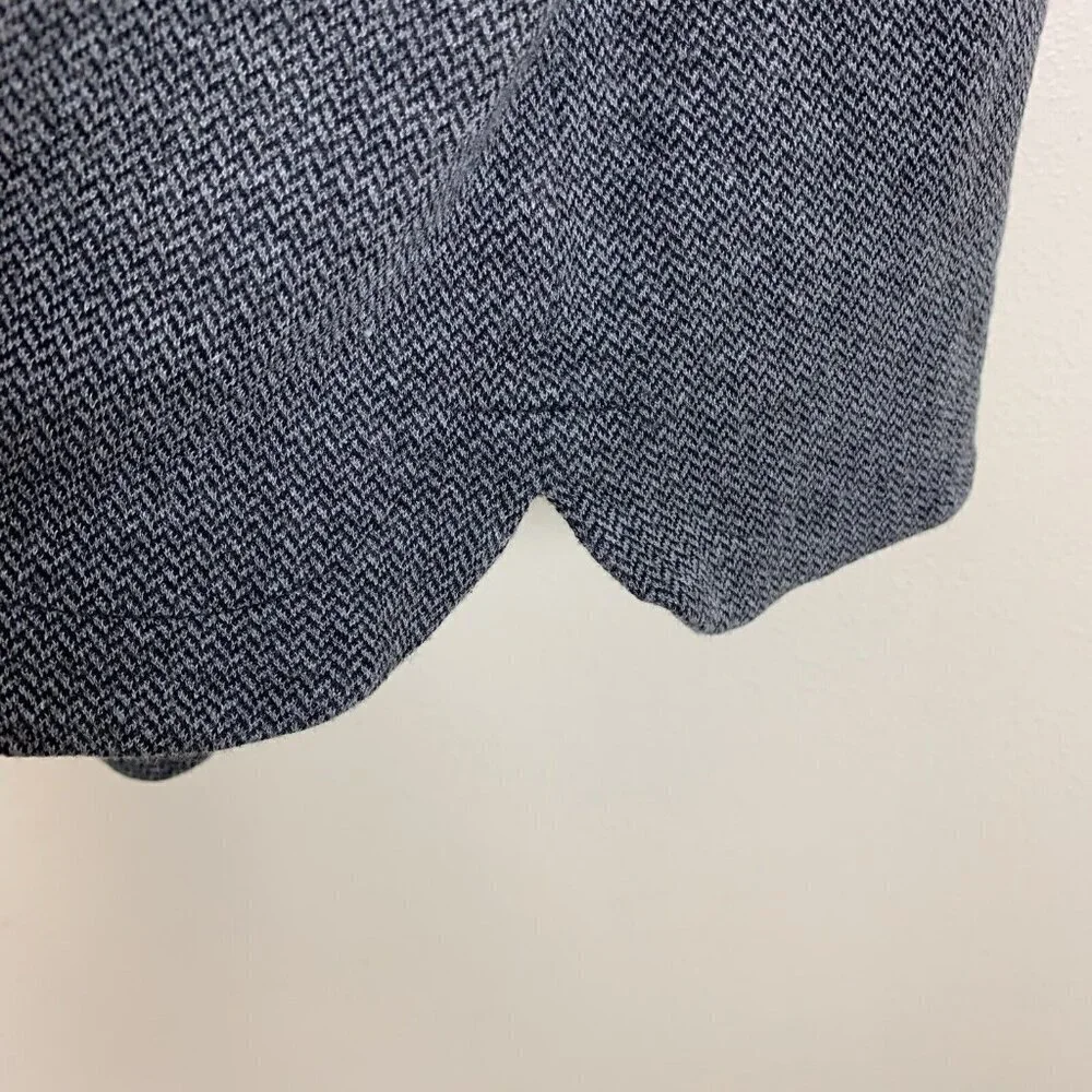 J. Jill Ponte Knit Tunic Top Womens Size M Gray Herringbone Boat Neck 3/4 Sleeve